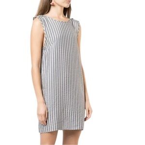 ONIA Marina Swim Cover Up Mini Dress Sleeveless Denim Stripe Size S